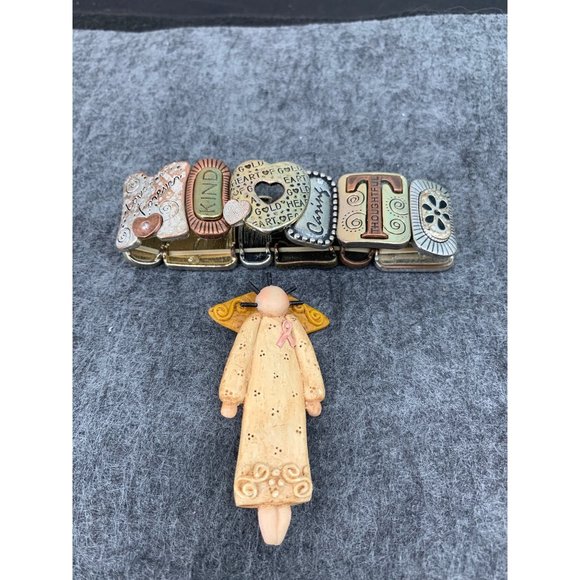 Mother Bracelet Stretch Bracelet  7" Gold and Silver Tones - Picture 1 of 6